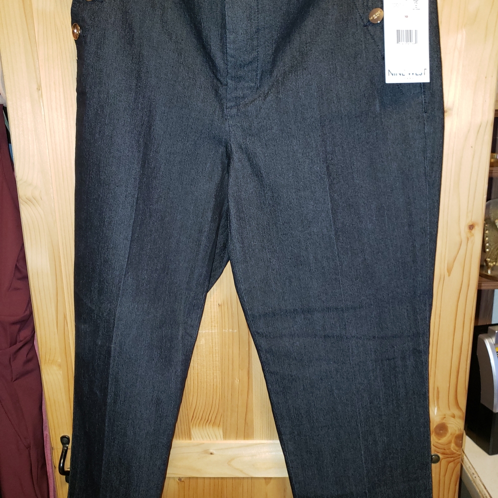 Nine West Women's Dark Gray Straight Leg Jeans